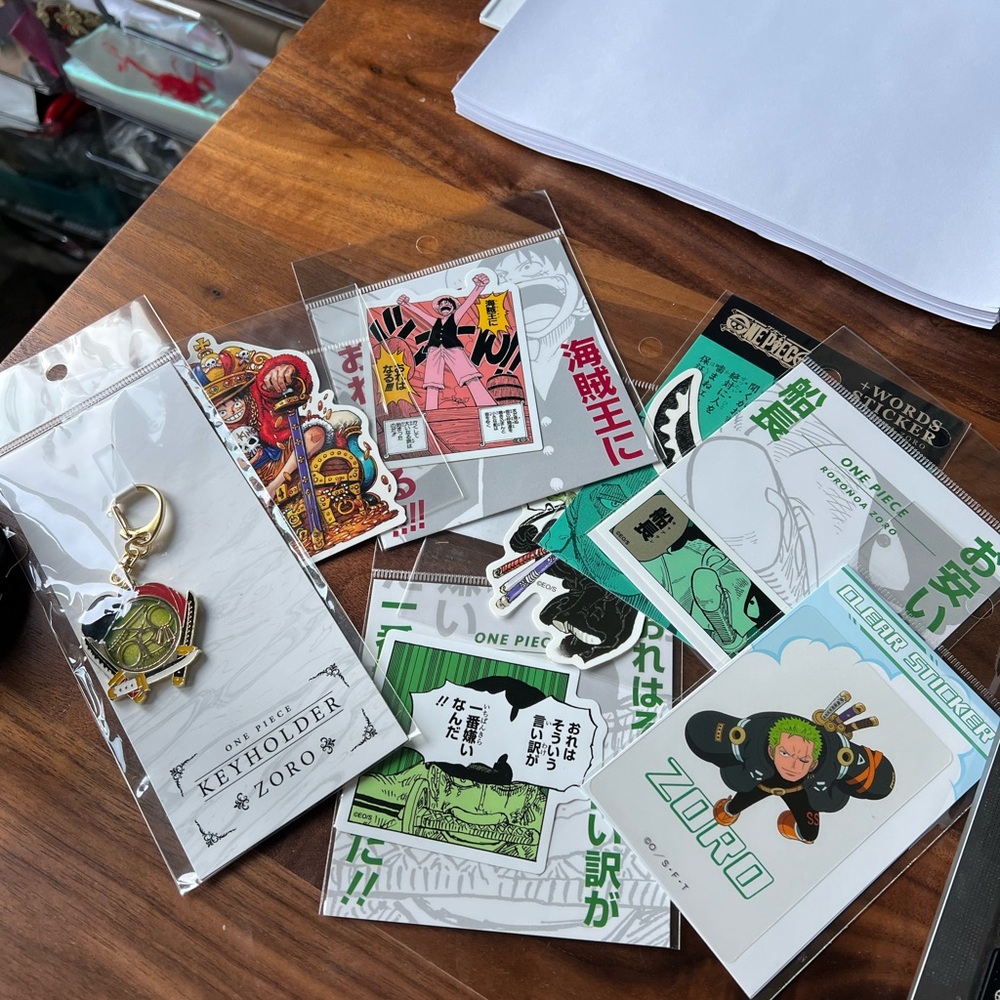 One Piece Anime Sticker and Keychain Bundle